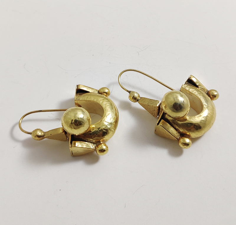 Gold Diamond Double Line Open Hoop Earrings - Monisha Melwani Jewelry